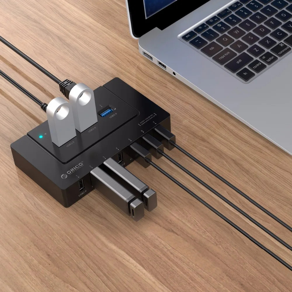 USB Концентратор ORICO на 10 портов 5 Гбит/с|USB-хабы| |