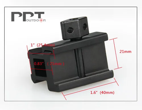 PPT Aluminum Black 0.83 Inch High Riser Mount Scope For Outdoor Hunting PP22-0219 | Mounts & Accessories