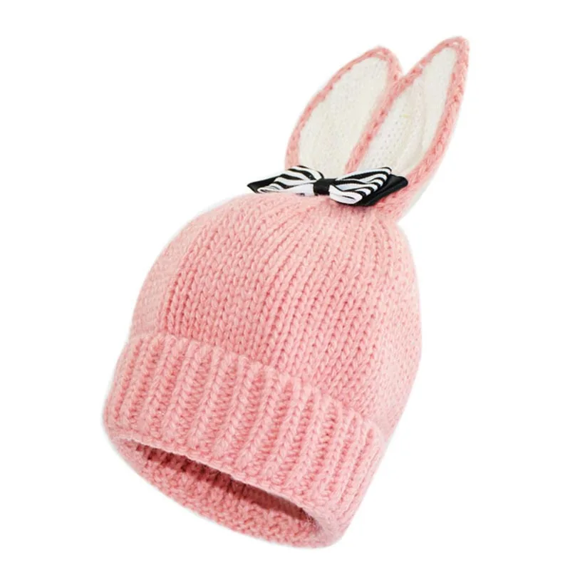 SYi Qarce, детские зимние вязаные шапки Skullies Beanies, шапка с милыми заячьими ушками для мальчиков и девочек 3-6 лет, милая шапка, NM476-82