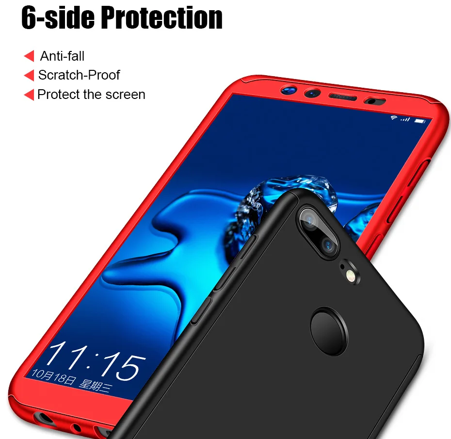 Роскошный 360 Полный чехол для телефона Huawei Honor 10 9 8 Lite чехол с закаленным стеклом для Honor 8 9 10 защитный чехол