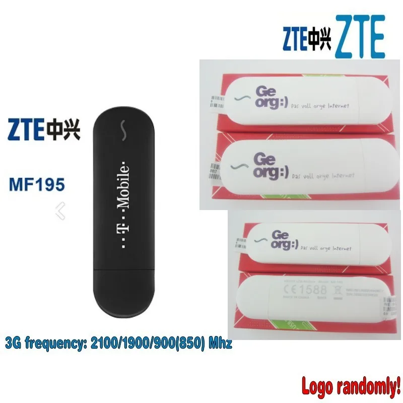 Набор из 100 шт. ZTE MF195 3G USB Datacard доставка Dhl логотип случайным образом | Компьютеры и