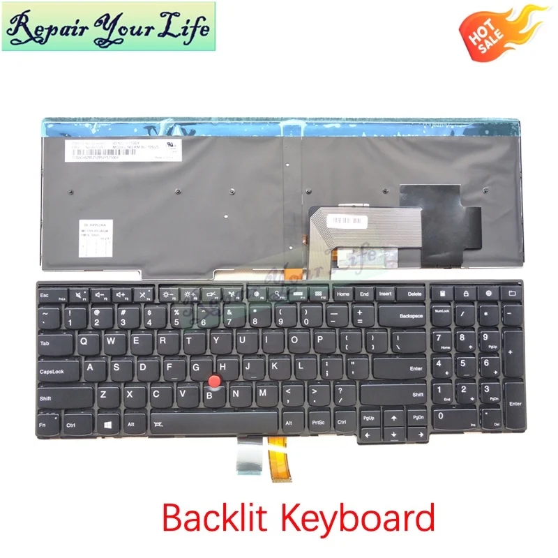 

With Frame Backlit US Keyboard for Lenovo ThinkPad E531 L540 W540 T540P E540 Laptop Keyboard Test Good PN:0C44952 04Y2387 57100Y