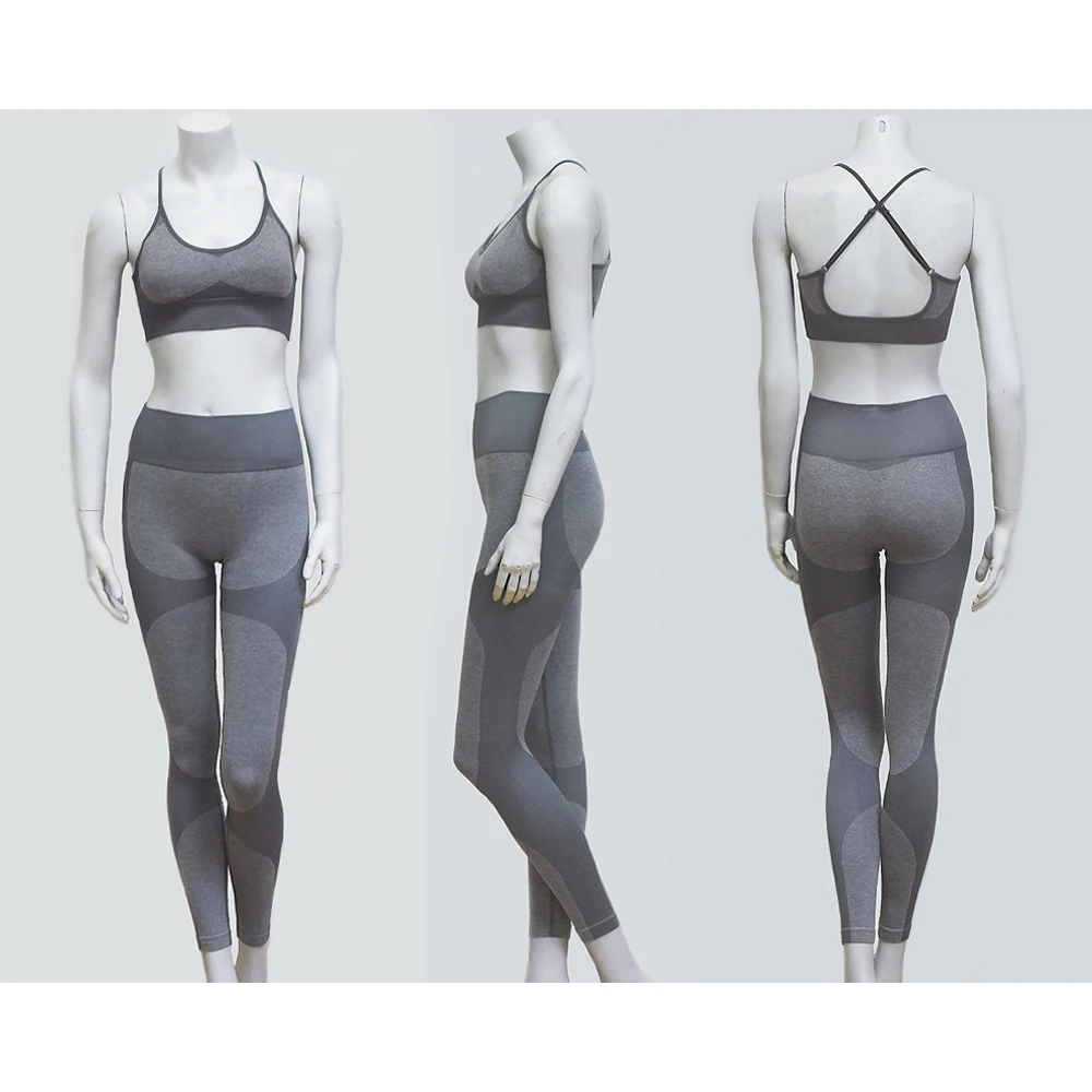 Йога Комплект бюстгалтер на бретельках бесшовные леггинсы Для женщин Одежда для