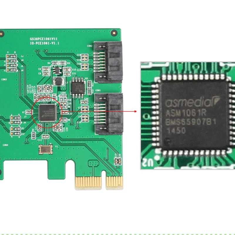 Плата контроллера PCI Express с 2 портами SATA 6 Гбит/с RAID 0 RAID1 + PCI-e на Dual 3 низкопрофильным