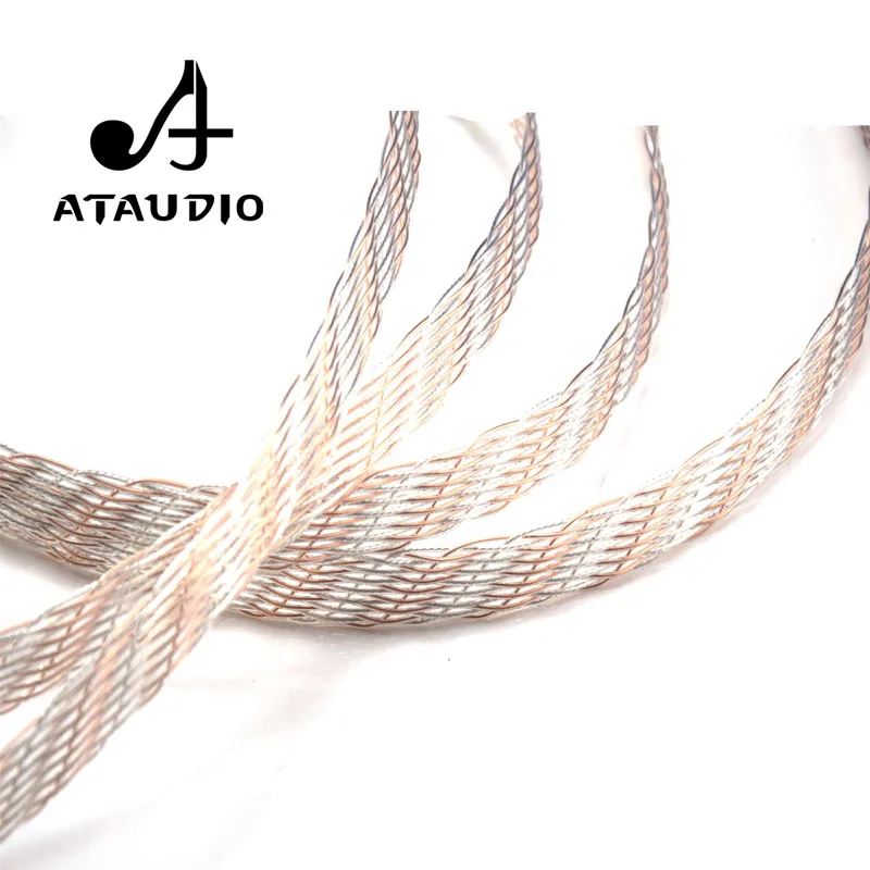 ATAUDIO одна пара Hi Fi RCA кабель высокая производительность серебро и медь 2RCA штекер