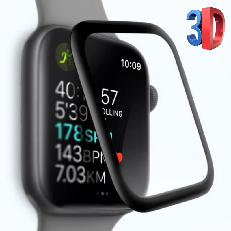 Для Apple Watch Series 4 40 мм 44 закаленное стекло 3D изогнутый край Полное покрытие