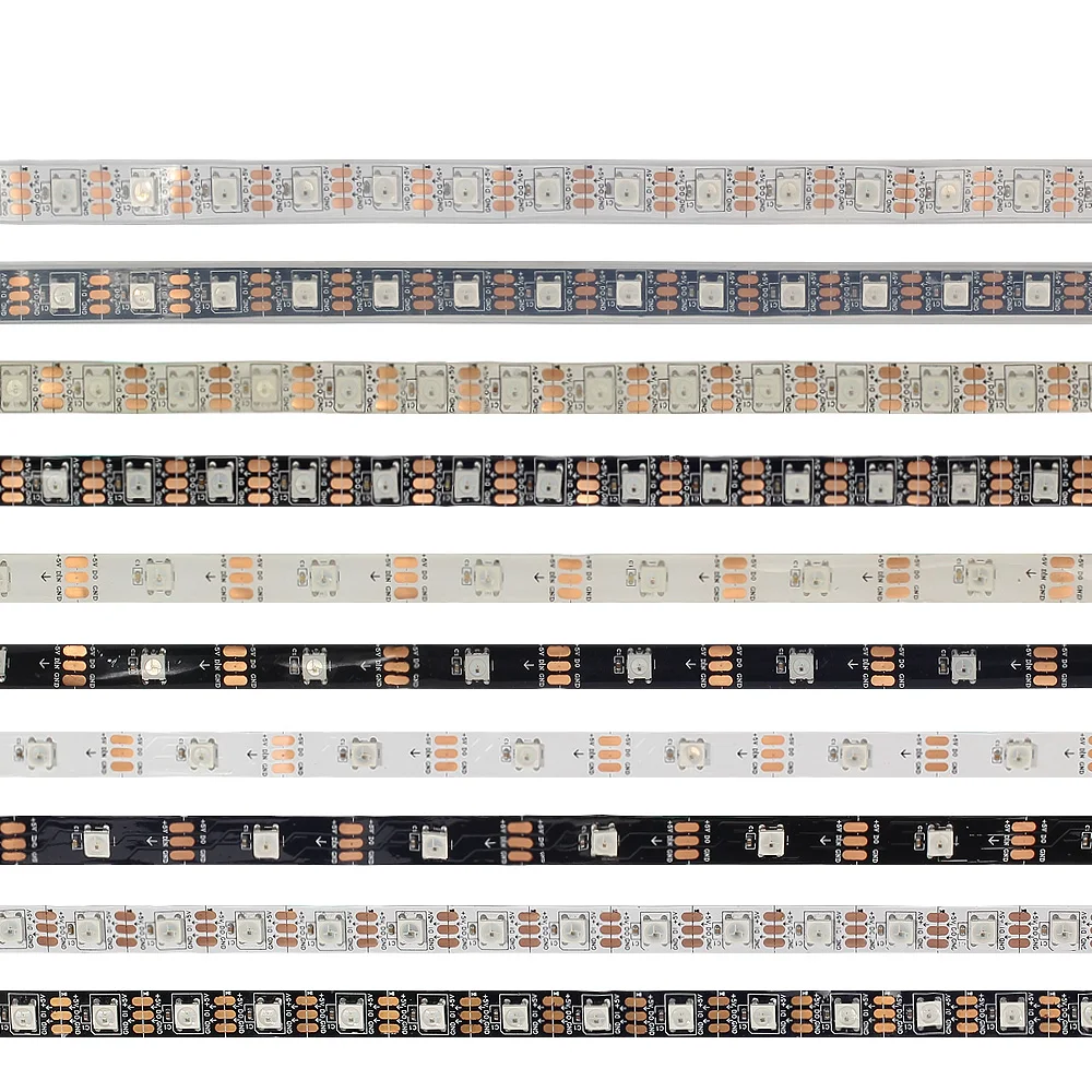 Светодиодная лента WS2812B RGB 1 м/5 м гибкая светодиодная 30/60/144 пикселей/светодиодов/м