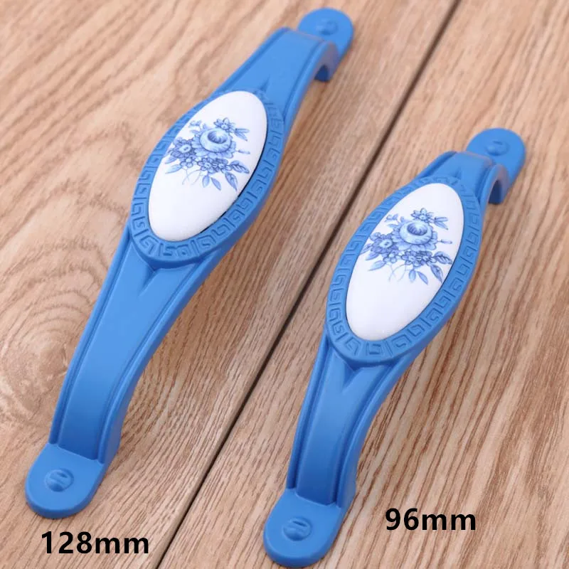 128 мм модный синий комод ручка двери белый и фарфоровый кухонный ящик выдвижная 96