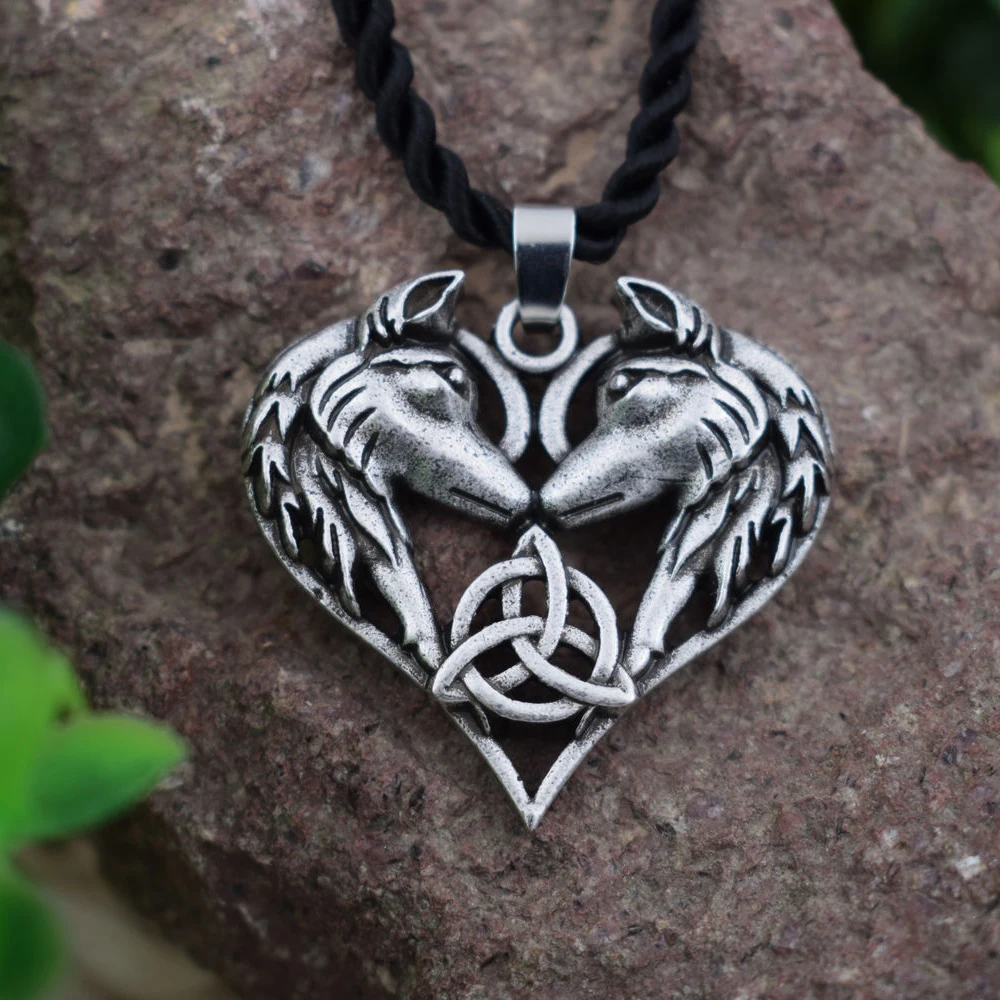 Мужская подвеска SanLan Celtics Wolf Heart Ожерелья для пар в виде животного бижутерия