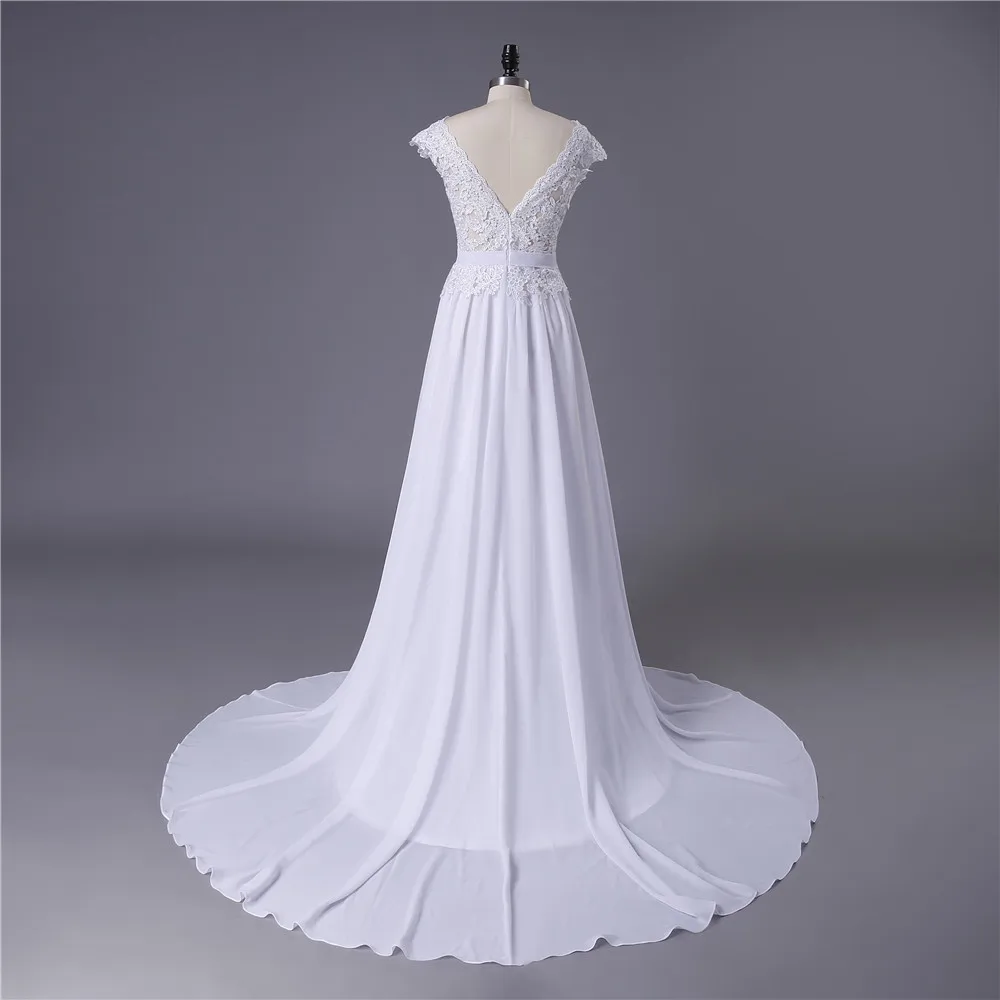 На заказ Сексуальные Дешевые Свадебные платья Vestido De Noiva Casamento шифон Кружева спинки Robe De Mariage Невесты Сделано в Китае
