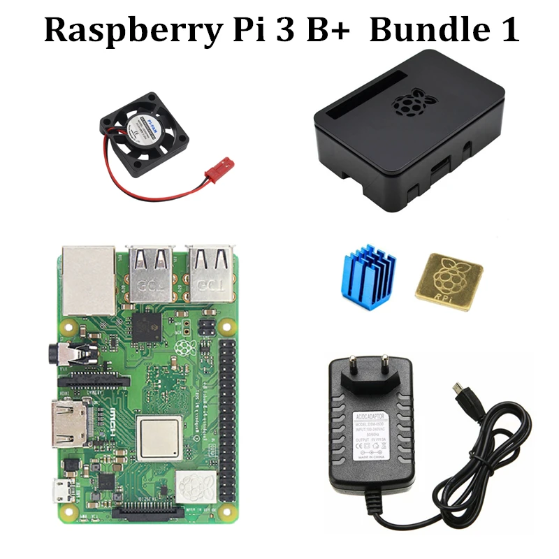 Комплект Raspberry Pi 3 Model B + Официальный чехол Вентилятор охлаждения 5V3A блок питания