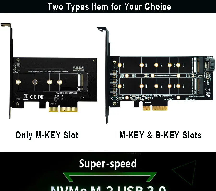 M.2 PCIe адаптер M2 NGFF SSD NVME M ключ SATA на основе B ключ для PCI-e 3,0X4X8X16 размер 2230-2280 M.2 ssd Контроллер конвертер карта