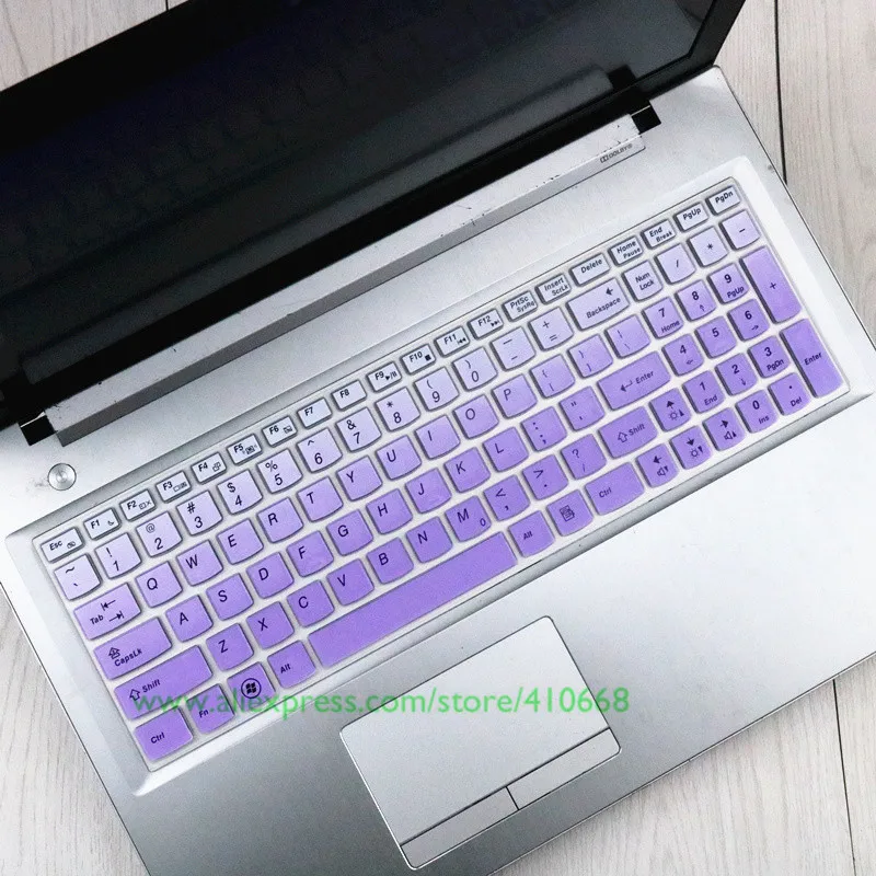 Gradualpurple Силиконовый защитный чехол для клавиатуры 15,6 дюймов для lenovo Ideapad 700 700-15 700-17 500S-15 Idea pad 700-15ISK - Цвет: Gradualpurple