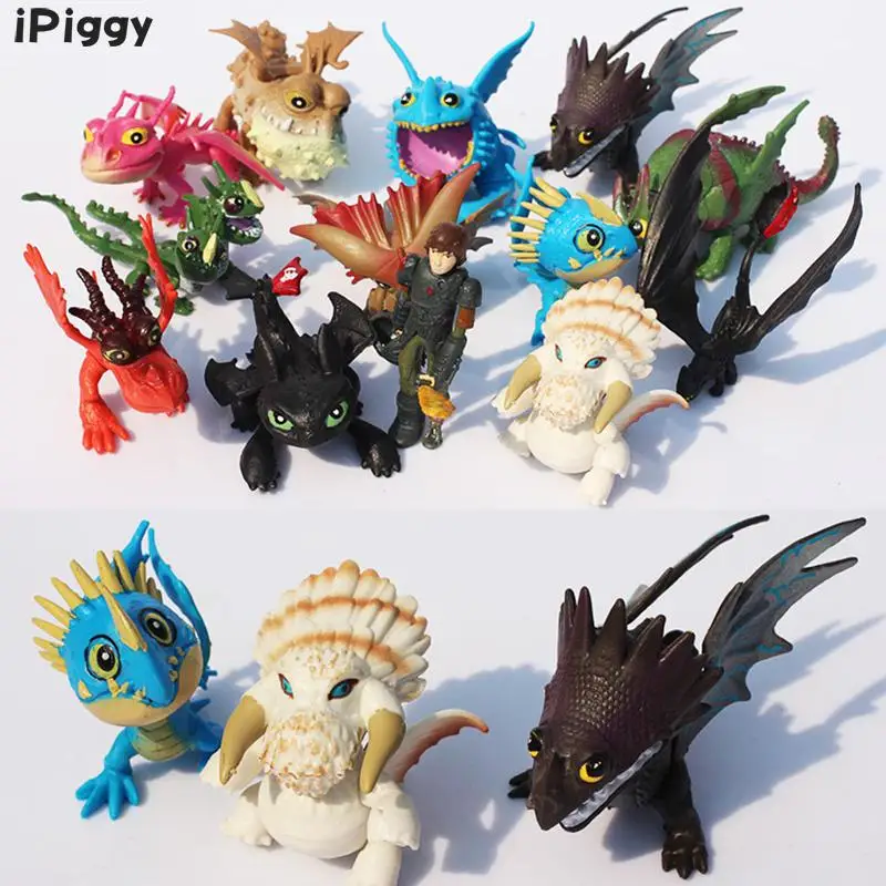13 шт./лот Как приручить Dragon Night Fury фигурки драконов 2 ПВХ игрушки Беззубик Skull Gronckle