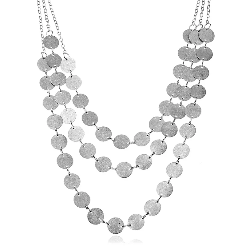 Простое винтажное подвесное ожерелье в богемном стиле женское многослойное