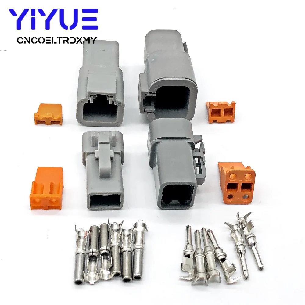1 комплект Deutsch DTP 2/4 Pin DTP06-4S/DTP06-2S DTP04-4P/DTP04-2P серый мужской женский Водонепроницаемый электрические авто разъемы Разъем
