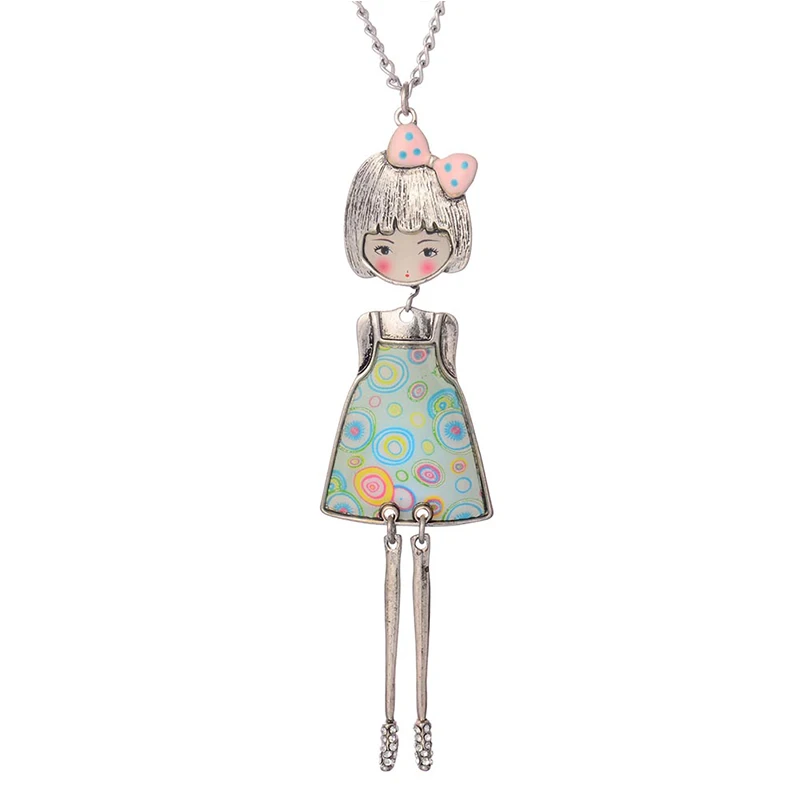 Женская кукла подвеска очаровательное вечернее ожерелье с эмалью|women necklace|charm