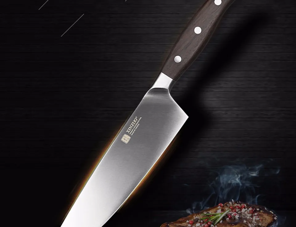 XINZUO 8 ''нож шеф-повара высокоуглеродистая немецкая сталь кухонные ножи Кливер овощной нож палисандр Ручка Кухня Шеф повара инструменты