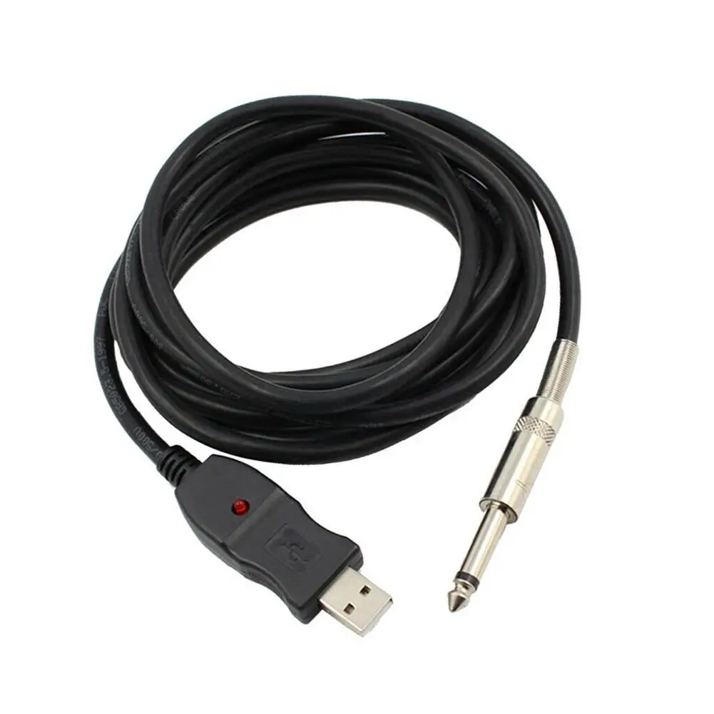 

3m USB Cable Guitar Bass to PC USB Recording Lead Converter Cord for Computer