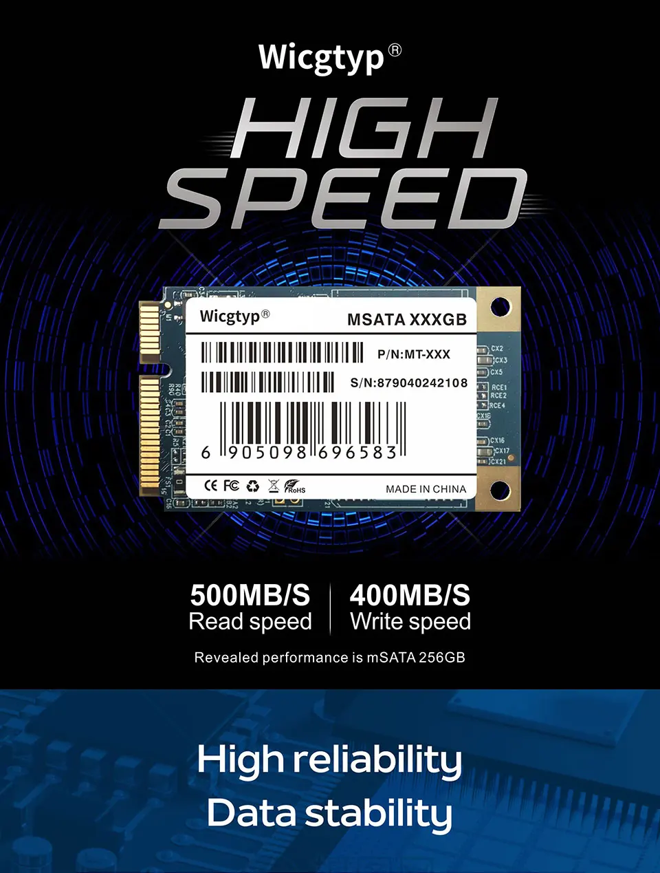 Wicgtyp завод mSATA SSD 64GB SATAIII mSATA жесткий диск мини SATA hdd твердотельный диск для hp Aser