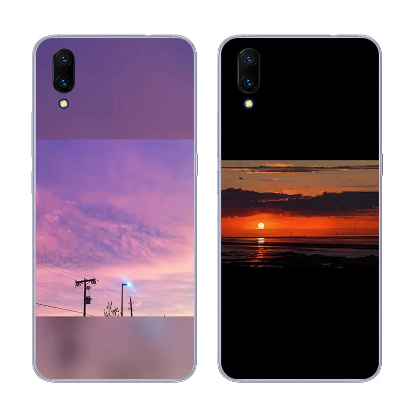 Роскошный мягкий чехол для телефона Vivo Y97 в стиле заката Черный Защитный vivo Y97A A