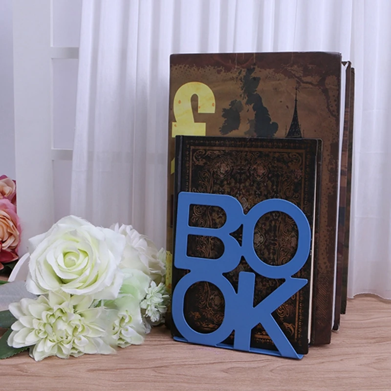 Железная подставка для книг в форме алфавита, Настольный органайзер для рабочего стола, офиса, дома, книжные концы, подставка, держатель, полка 14x13 см