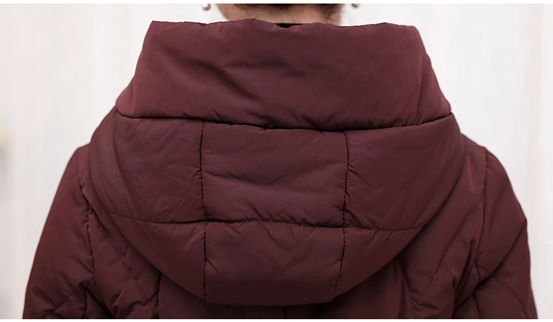 Middle Aged Women Winter Coat Padded Jacket Old Loose Plus Size 6XL Stand Collar Hooded Jackets 2018 CH699 | Женская одежда