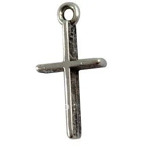

240Pcs тибетский серебристый цвет Smooth Cross Charms A12580