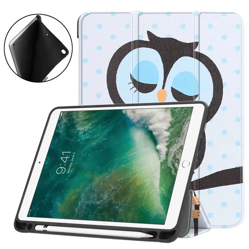Чехол для iPad 9,7 дюймов 5-го 6-го поколения, чехол с карандашом для iPad Air 1 2, Мягкая силиконовая задняя крышка+ пленка+ ручка - Цвет: P004