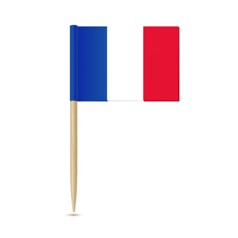 France 50pcs 50 шт. национальные флаги выбирает разные страны искусство зубочистки палочки для вечеринок Кекс/Торт/пирог/фрукты/мороженое Топпер украшения - Цвет: France 50pcs