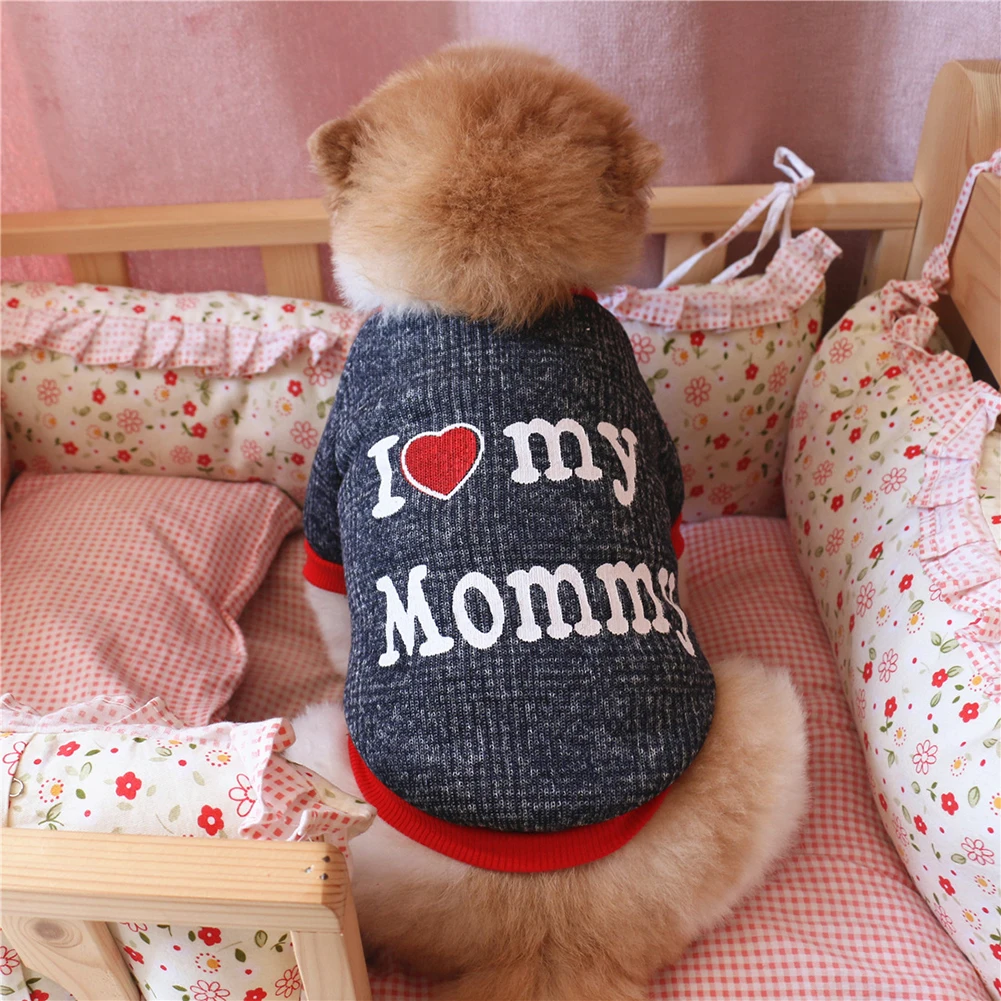 1 шт. Осенние хлопковые плюшевые толстовки с капюшоном принтом Love Daddy Mommy Щенячий