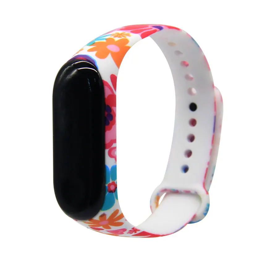 Для mi band 3/4, ремешок с цветами для mi band 3 4, аксессуары, сменный силиконовый браслет для xiaomi mi 3 4, смарт-браслеты