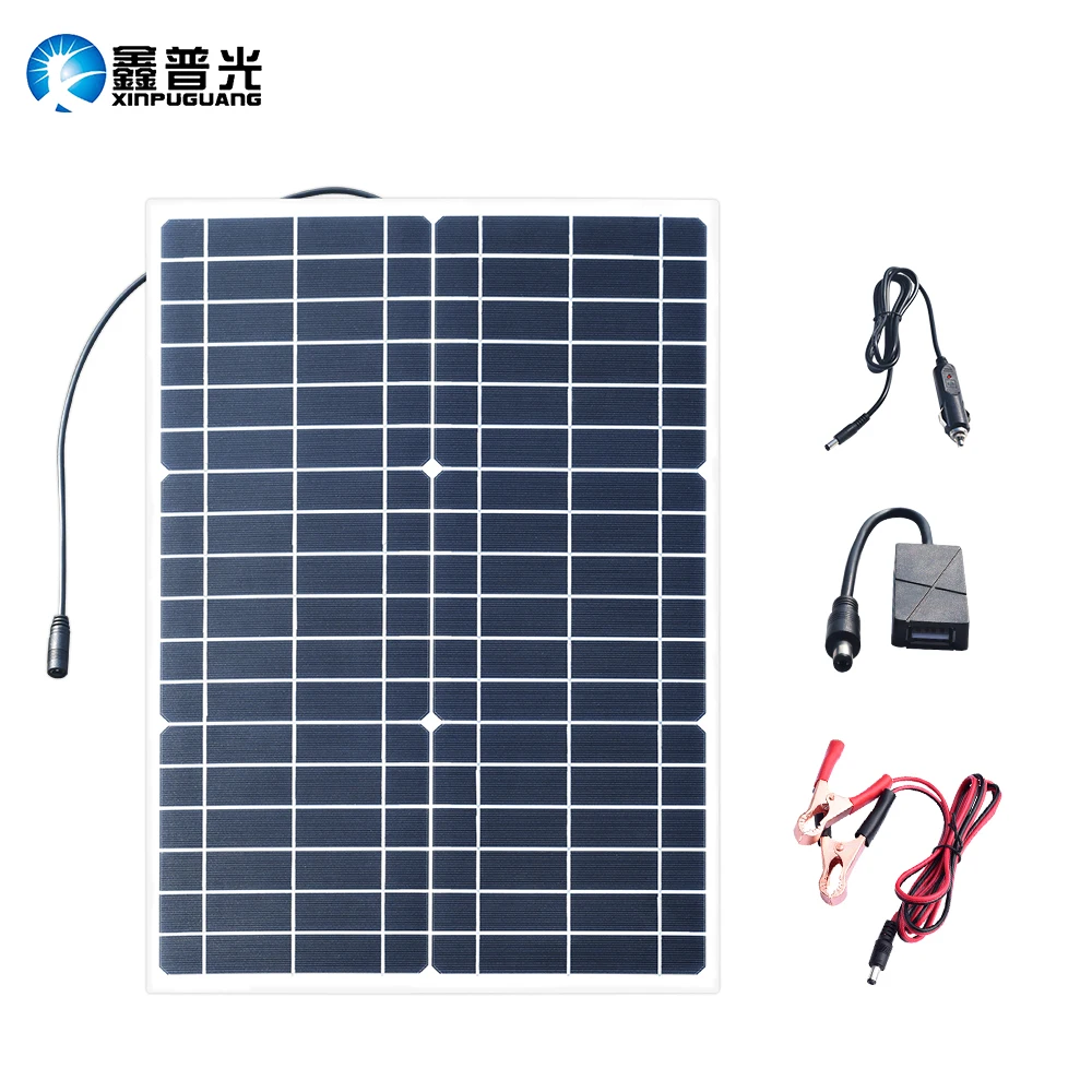 XINPUGUANG 30 Вт 18 в Гибкая солнечная панель 5 В USB малый свет sol Панель батарея Кабельный