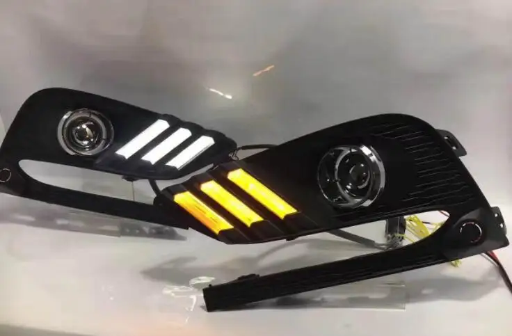 Дизайн и поворота стиль реле 12V авто светодиодный DRL Габаритные огни с отверстием для противотуманной лампы для Chevrolet Cruze