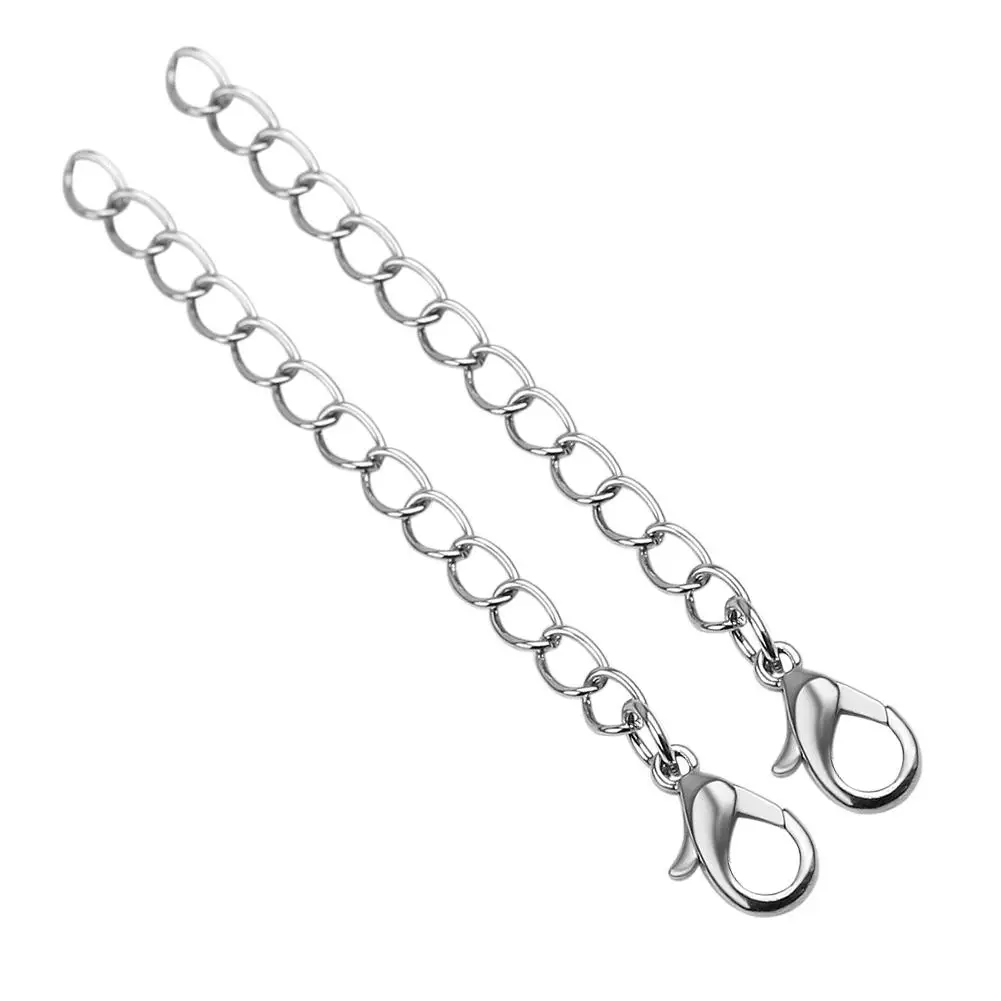 20pcs/Lot Silver Plated Metal Alloy Necklace Chains Tail Extender Extension 55-59mm for DIY Jewelry Findings Making Accessories | Украшения