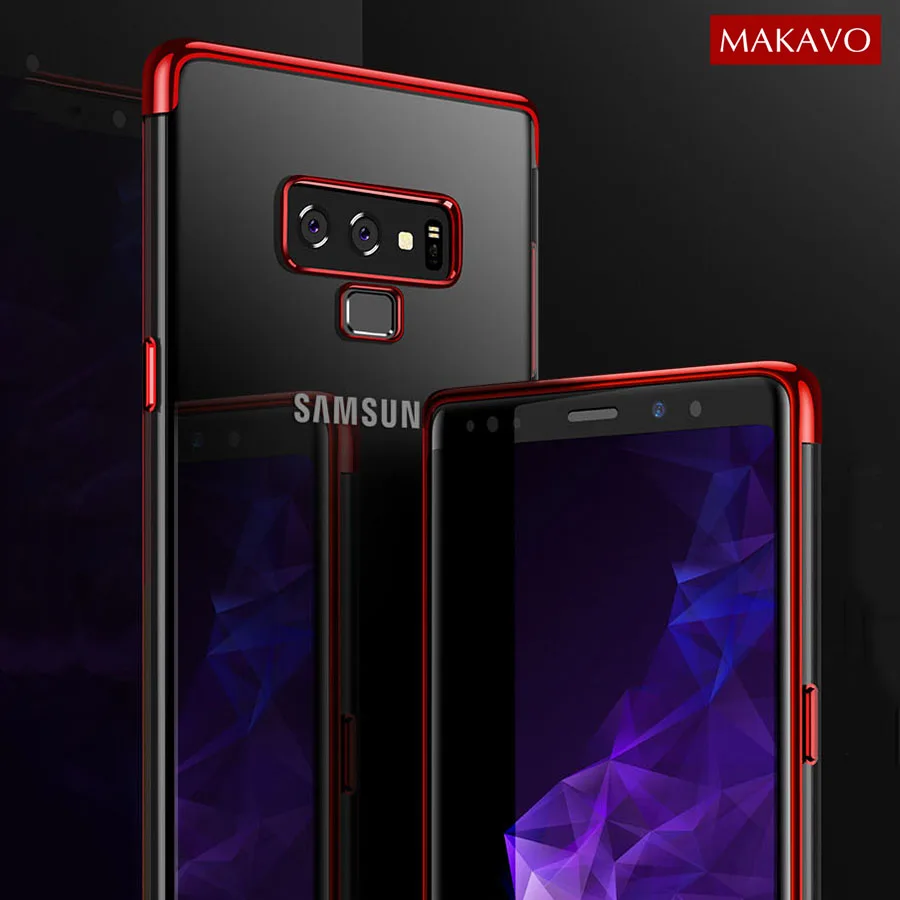 Чехол MAKAVO для Samsung Galaxy Note 9 роскошные прозрачные чехлы телефонов S9 Plus A6 A8 2018 |
