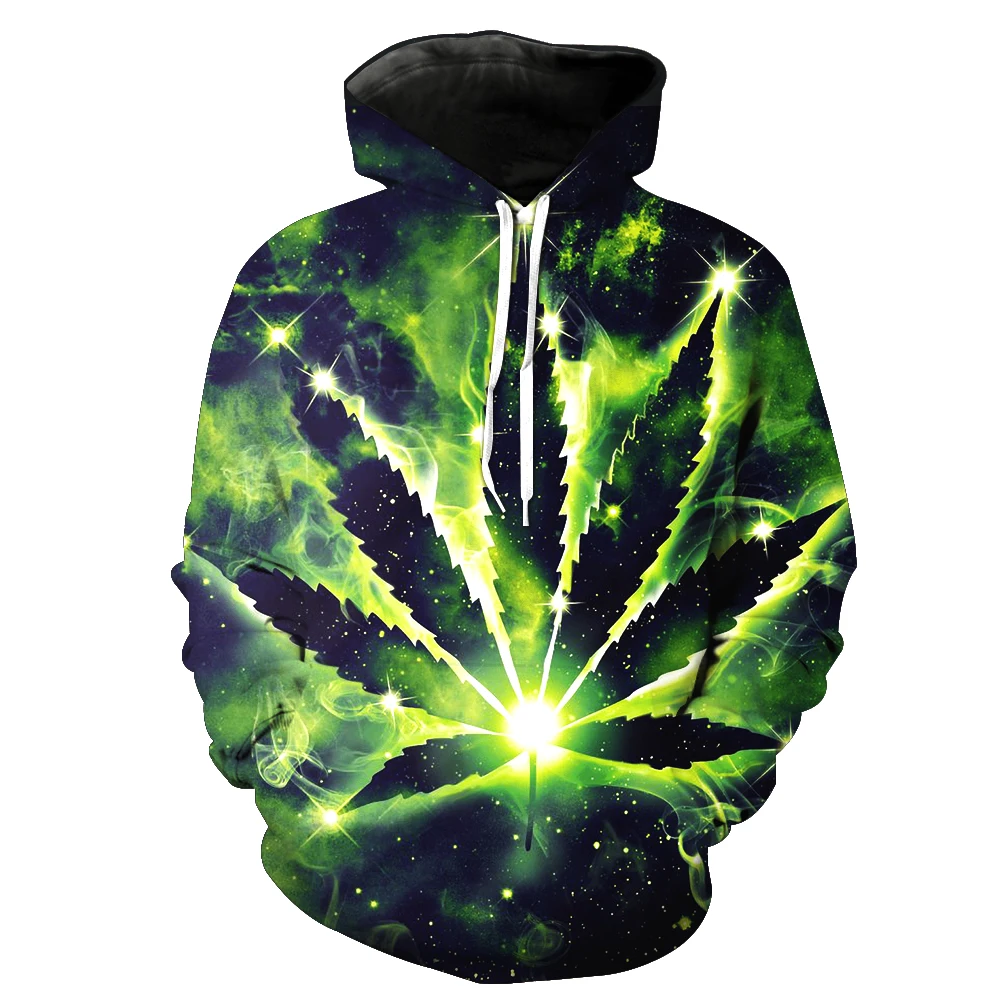 Новинка 2019 Модный свитшот для мужчин и женщин худи с 3d рисунком зеленых листьев