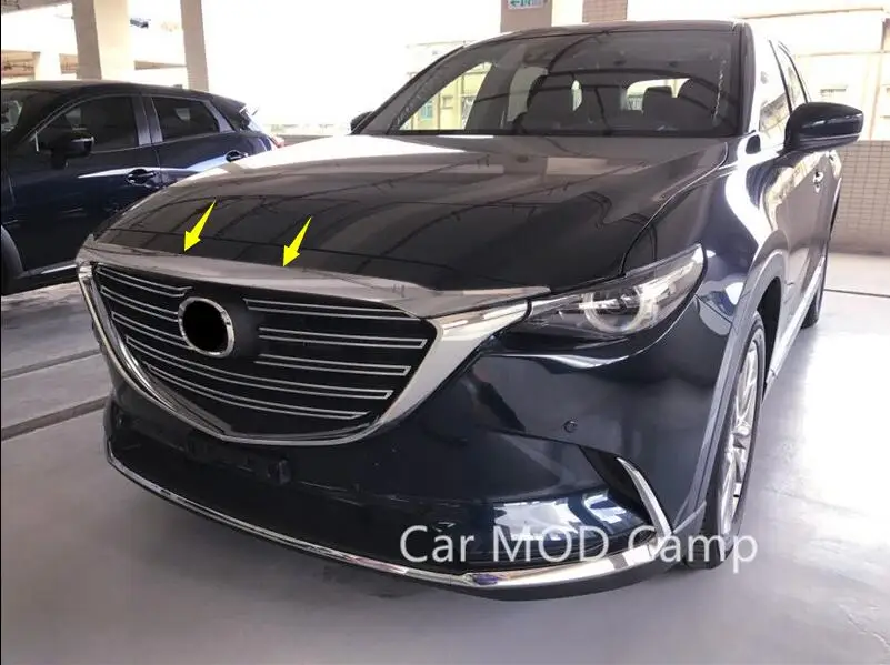

For Mazda CX-9 CX9 2016 2017 2018 2019 ABS Chrome Front Head Engine Lid Cover Decoration Trim 1pcs Car Styling Accessories