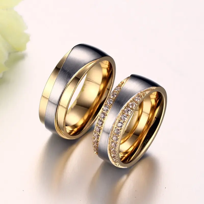 Кольцо из нержавеющей стали AliExpress для пары модное кольцо с микро оплатой и 3A