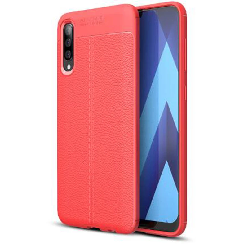 red YUETUO tpu кожаный чехол с узором для задней панели телефона, etui, чехол для samsung galaxy A70 A 70 силиконовые аксессуары - Цвет: red