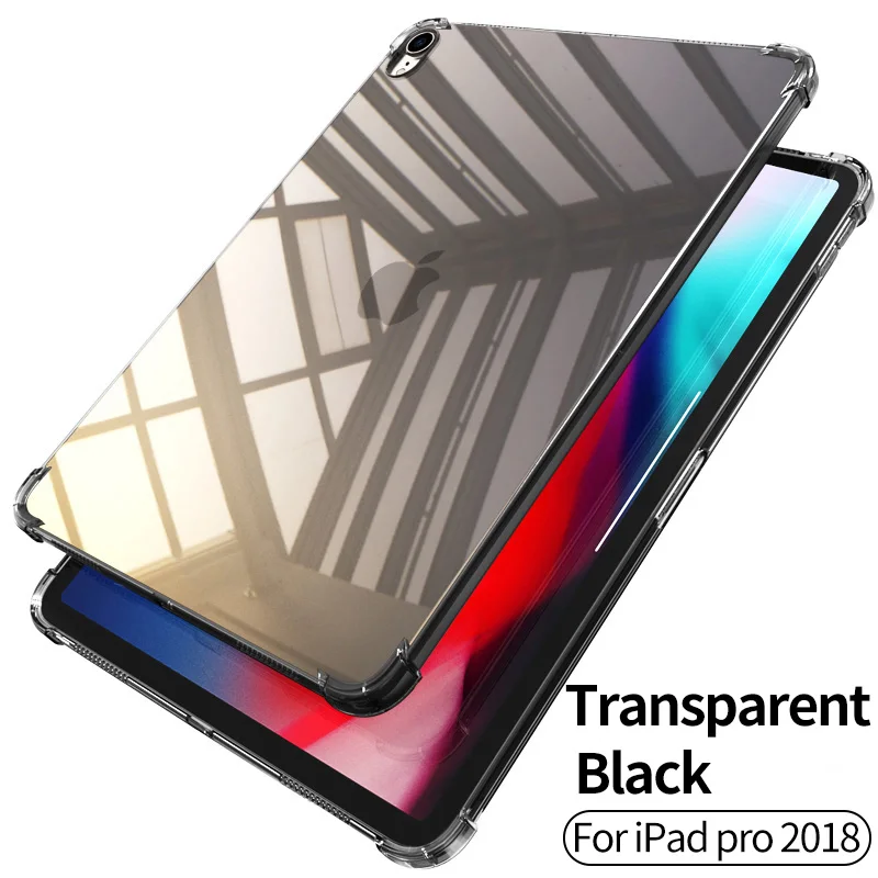 PZOZ для iPad 2/3/4 Силиконовый противоударный чехол прозрачный ТПУ для Apple, iPad 9,7 Air 2 Pro 10,5 Mini 4 3 2 1 чехол - Цвет: pro 11 black