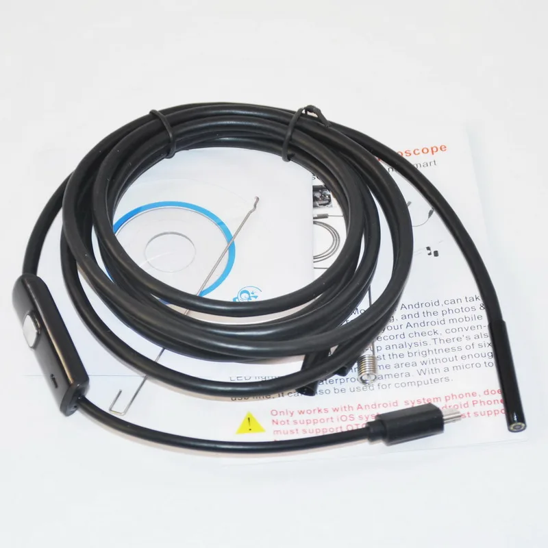 5 мм Len Android Micro USB эндоскоп Камера OTG Borescope 1 м 2 кабель IP67 Водонепроницаемый для