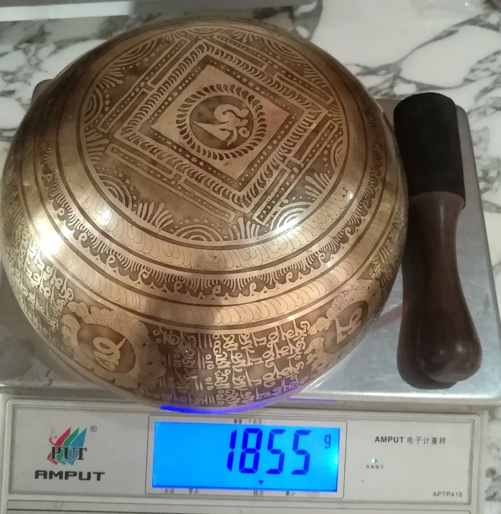 TBC976 Тибетский огромный сверхбольшой из чистой латуни ручной работы пение bowlTibet антикварные ремесла