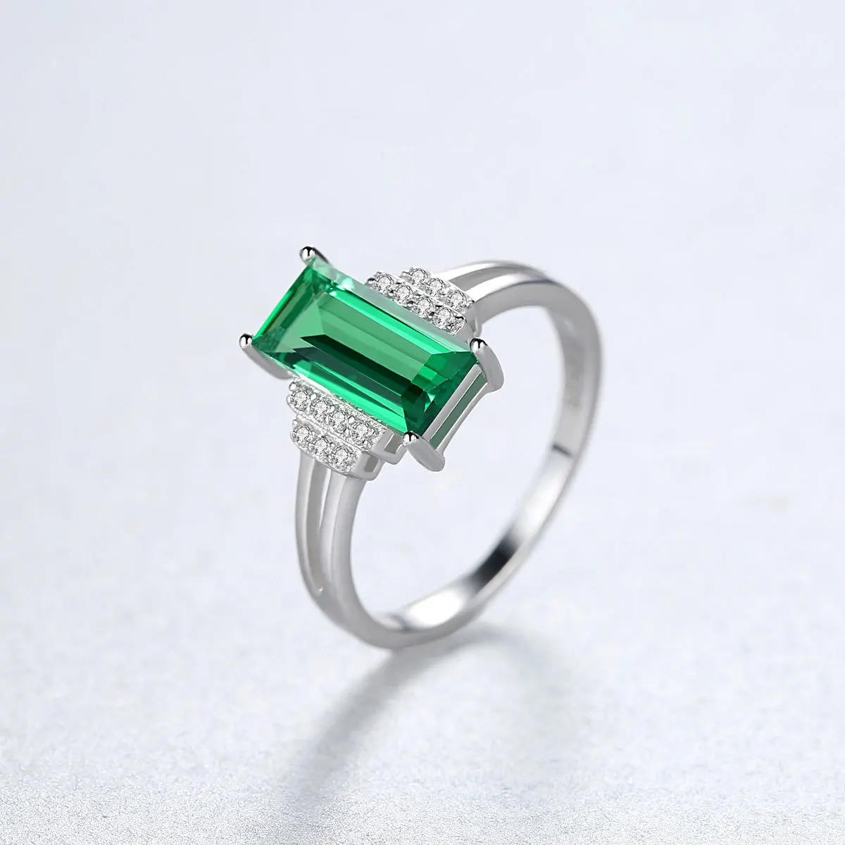 S925 Серебряное Изумрудное Кольцо женское европейско американское Новое модное