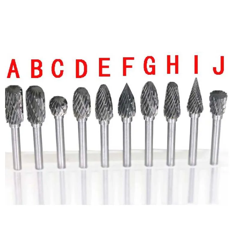 1/" Хвостовиком Из Карбида Вольфрама Фрезер Ротари Инструмент Burr Double Diamond Cut Ротари Dremel Инструменты Электрический Шлифовальный