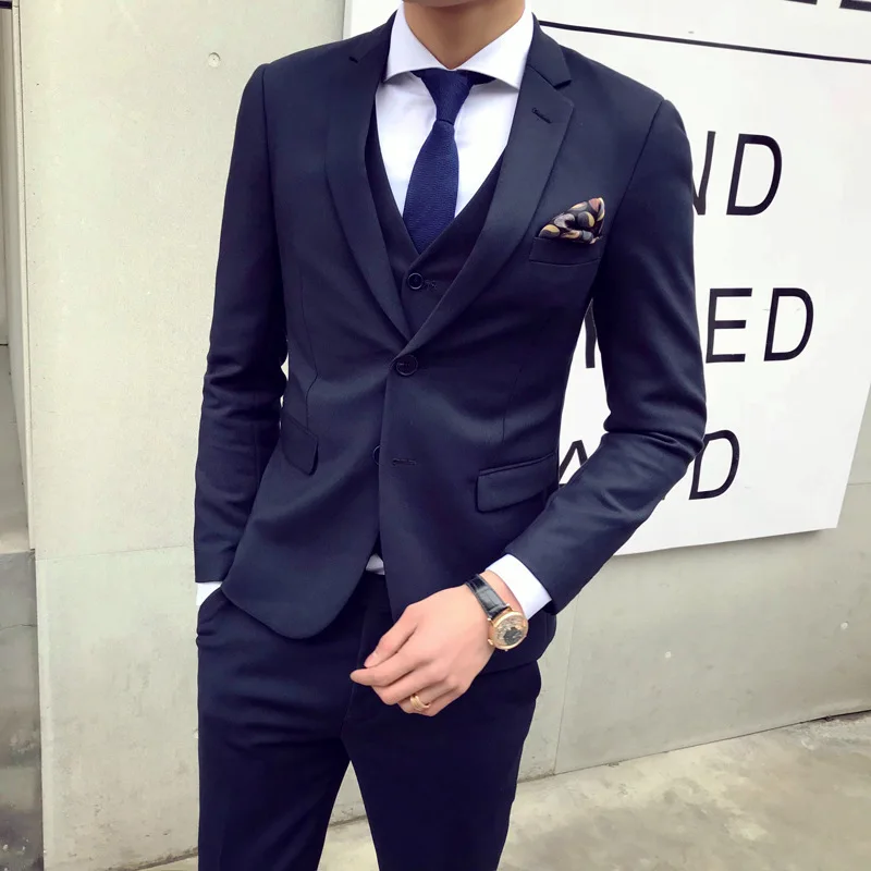 Костюм Homme Mariage облегающие деловые костюмы из 3 предметов мужские однобортные