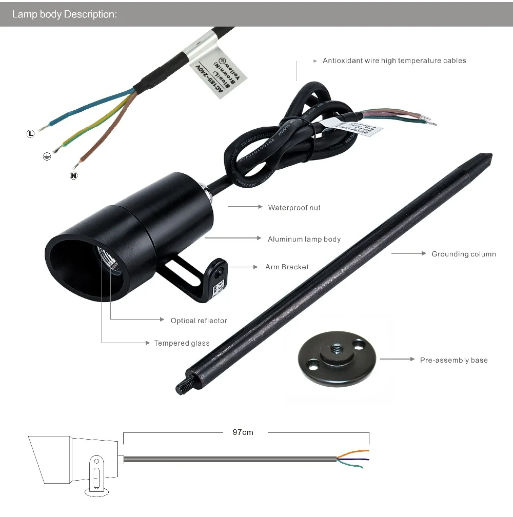 2017 новая лампа наружная Водонепроницаемая светодиодная садовая точечная 12v3w Cob