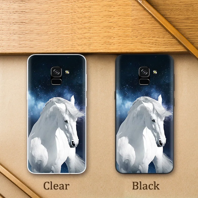 Мягкие TPU для samsung Galaxy A7 2018 A7300 Ясно задняя крышка 6 0 дюймов черный матовый
