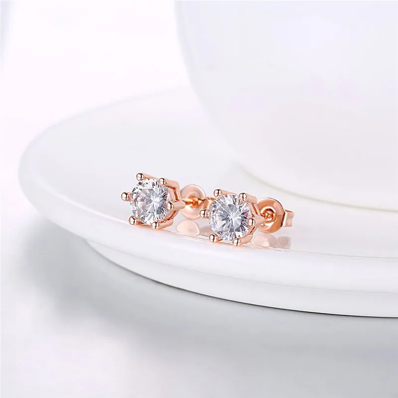 Серьги AKE216 серьга с Топ AAA чистке cz в розовый цвет золотистый как подарок