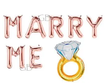 12 шт. 16 дюймов розовое золото MARRY ME письмо фольгированные шары 1" Сердце шар День Рождения декорации на свадьбу, вечеринку вечерние принадлежности Globos